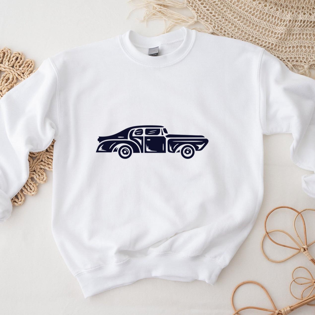 Classic Vintage Car Silhouette Design Sweatshirt