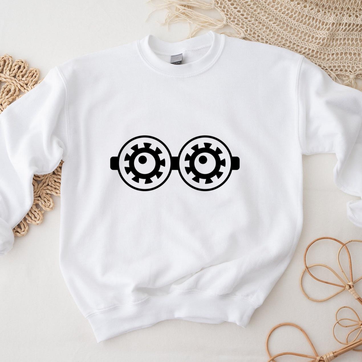 Cogwheel Hole Gear Wheel Gear Two Pair Pinion Silhouette Sweatshirt