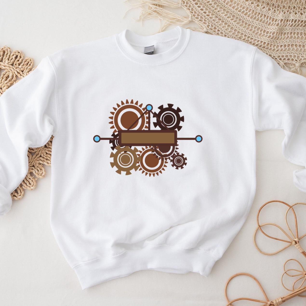 Cogwheel Mechanism Gear Wheel Gear Pinion Flat Sweatshirt