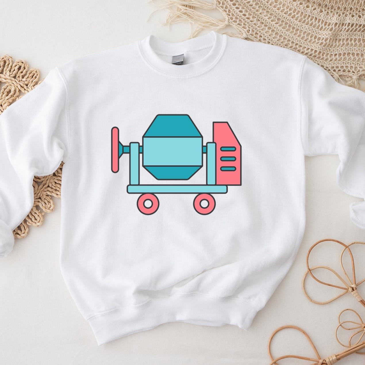 Concrete Mixer Cement Mortar Flat Sweatshirt