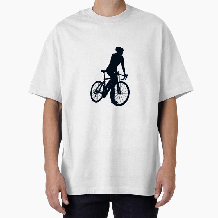 Cyclist Climbing Silhouette Oversized T-Shirt