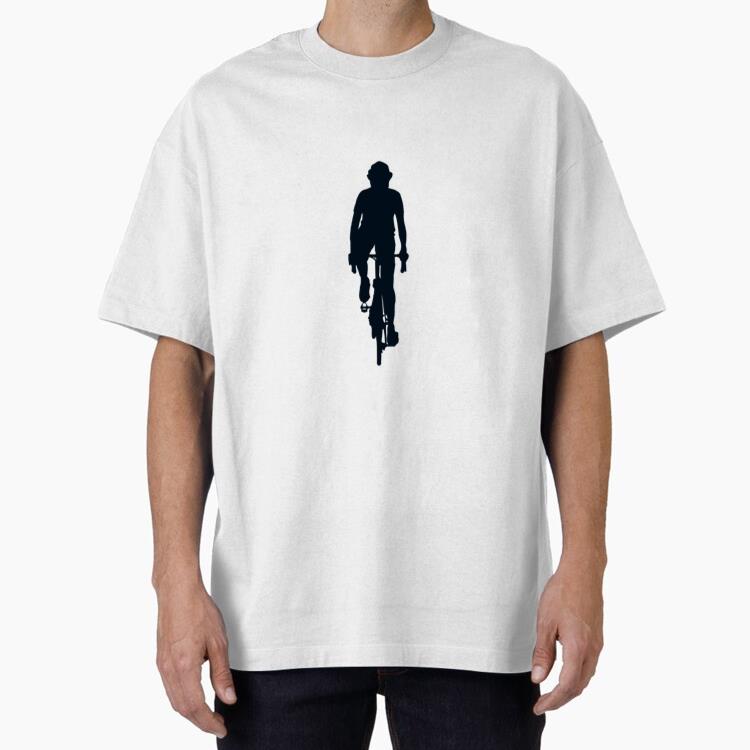 Cyclist Silhouette Front View Oversized T-Shirt