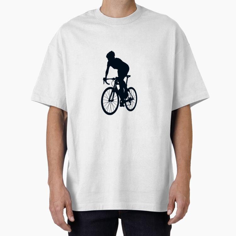 Cyclist Spriting Silhouette Oversized T-Shirt