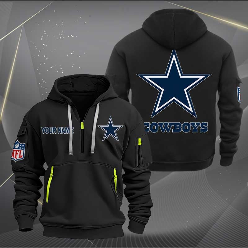 Buildercar - Dallas Cowboys Logo NFL Quarter Zip Hoodie