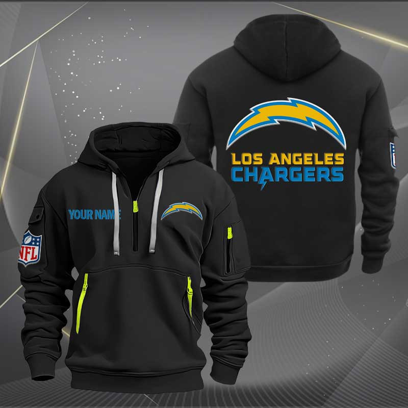 Buildercar - Los Angeles Chargers Logo NFL Quarter Zip Hoodie Style 256