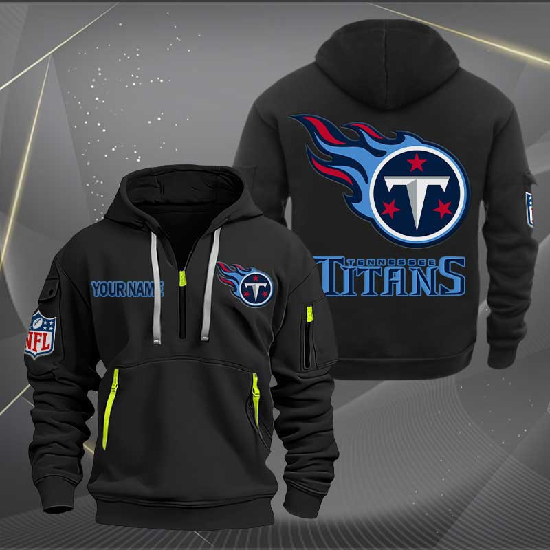 Buildercar - Tennessee Titans Logo NFL Quarter Zip Hoodie Style 264