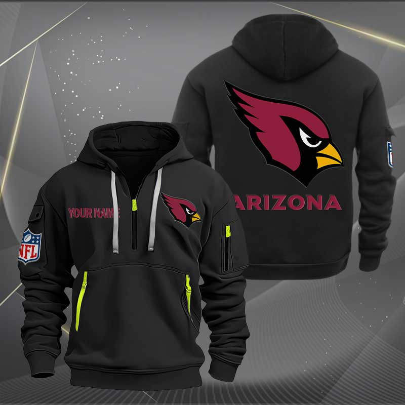 Buildercar - Arizona Cardinals Logo NFL Quarter Zip Hoodie Style 271