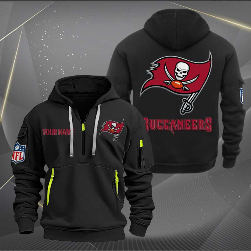 Buildercar - Tampa Bay Buccaneers Logo NFL Quarter Zip Hoodie Style 275