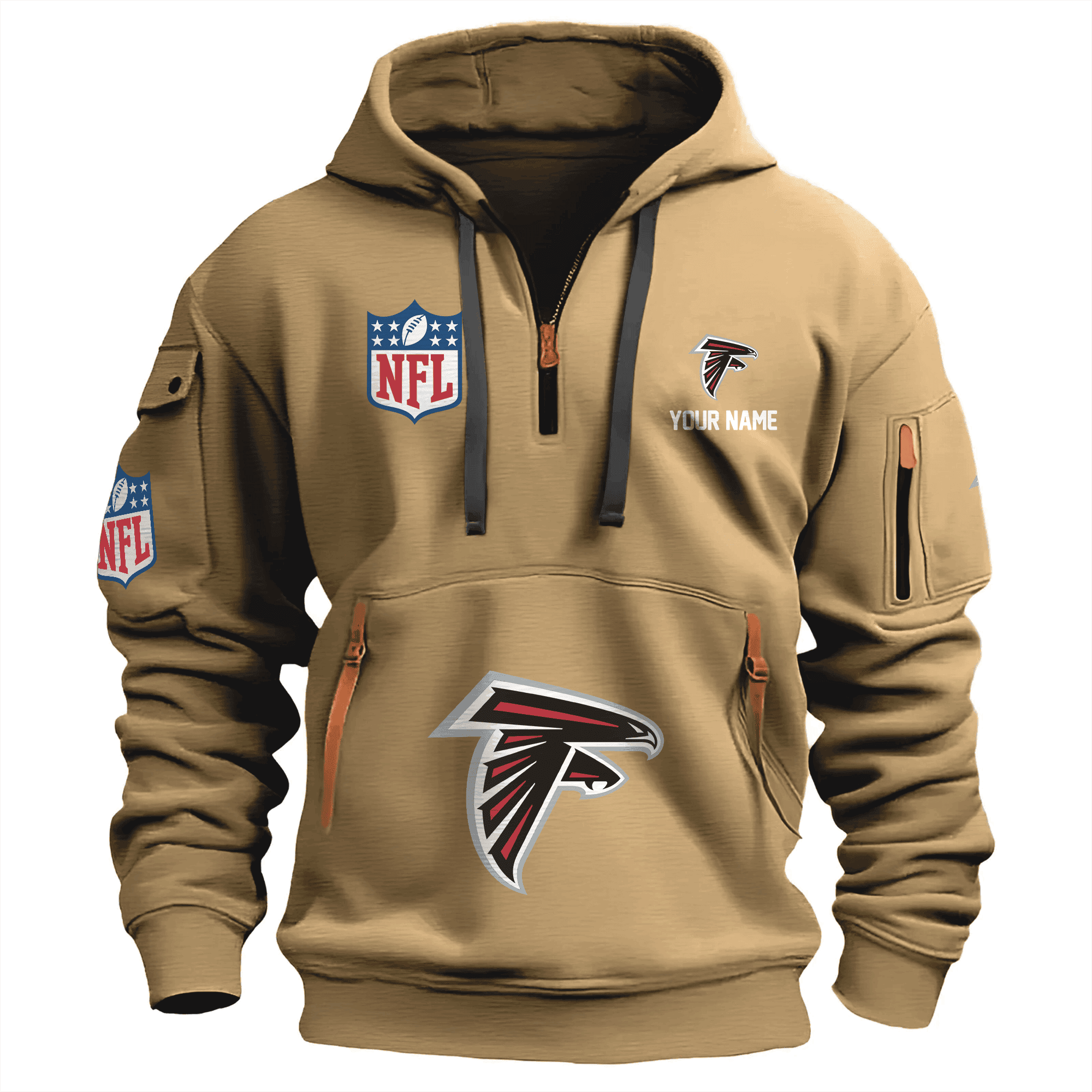 Buildercar - Atlanta Falcons Premium NFL Quarter Zip Hoodie