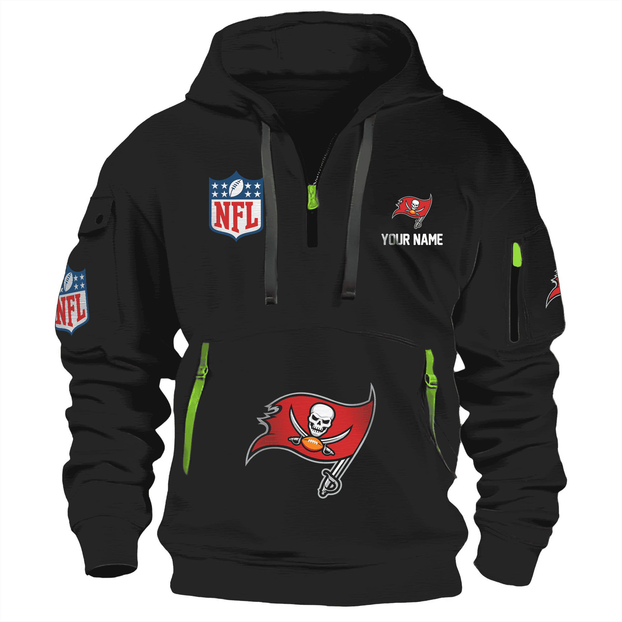 Buildercar - Tampa Bay Buccaneers Premium NFL Quarter Zip Hoodie