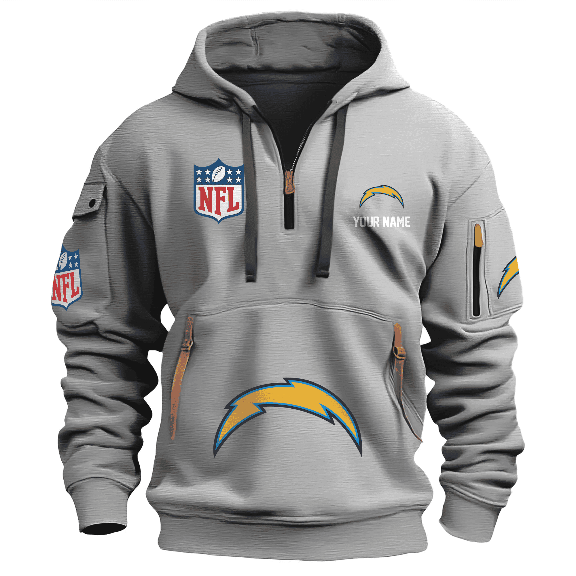 Buildercar - Los Angeles Chargers Premium NFL Quarter Zip Hoodie