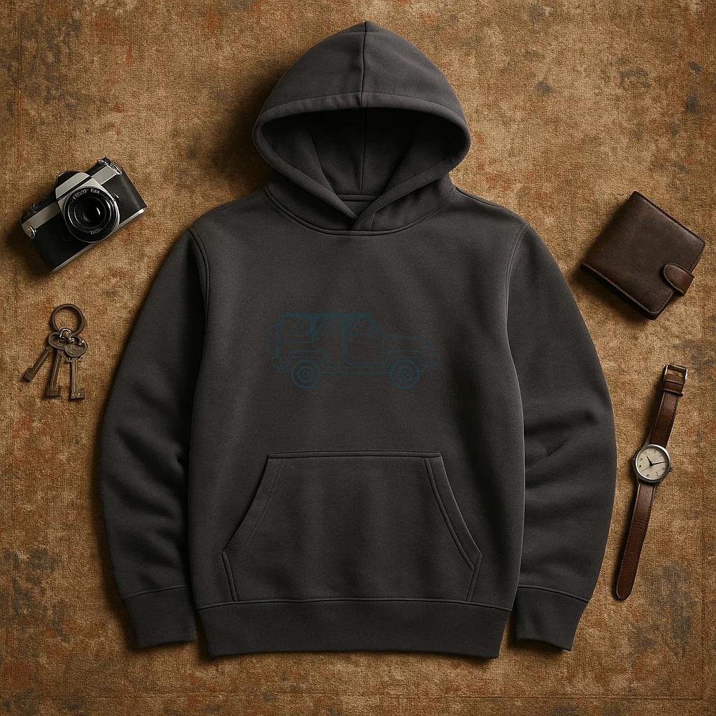 Jeep Car Body Vehicle Wheel Stroke Hoodie