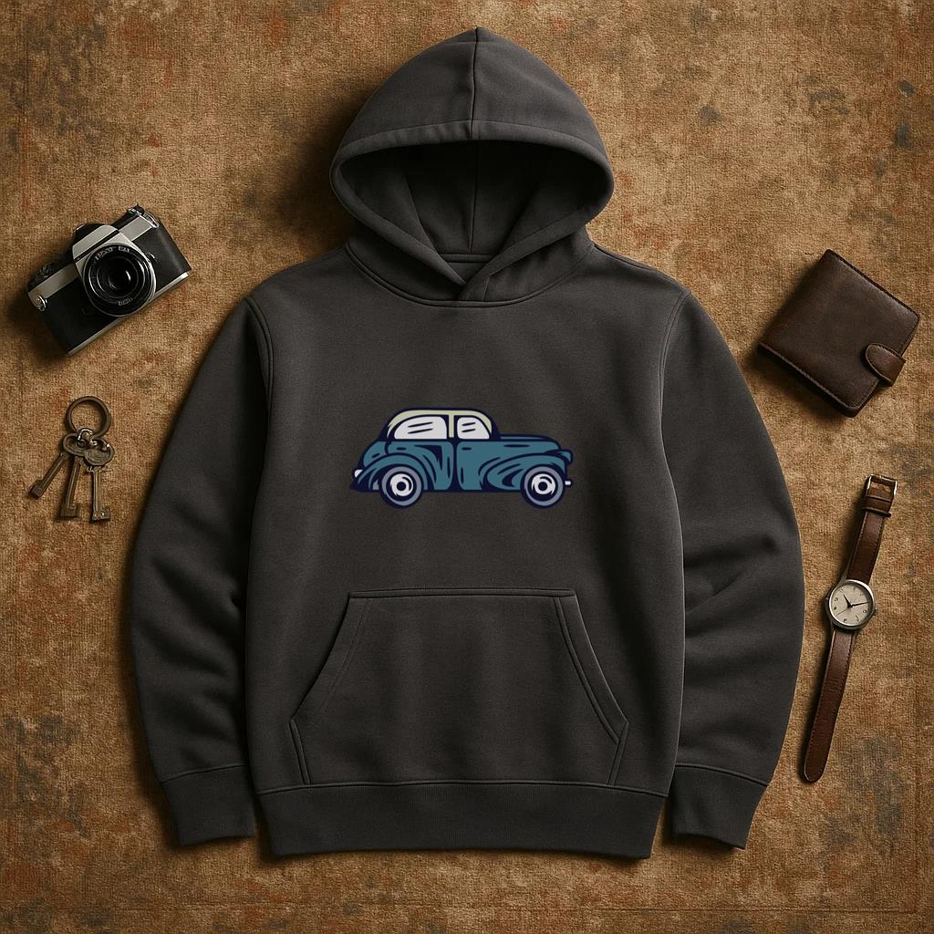 Vintage Car Illustration With Unique Detailing Hoodie