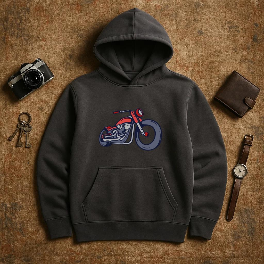 Vintage Style Motorcycle Illustration Hoodie