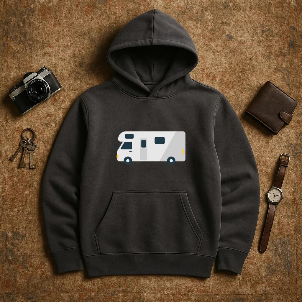 White Semi Flat Rv Motor Home Hoodie
