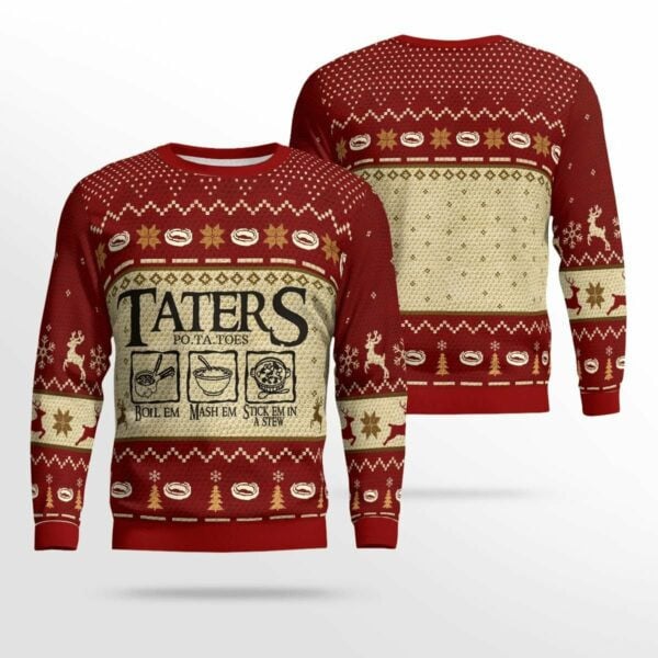 Ugly Christmas Sweater Lotr Taters Potatoes - Festive & Cozy