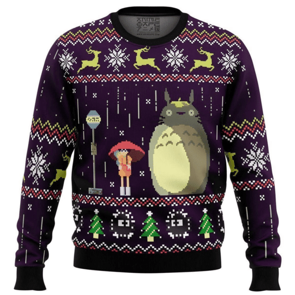 Totoro Anime Ugly Christmas Sweater - Festive Holiday Apparel