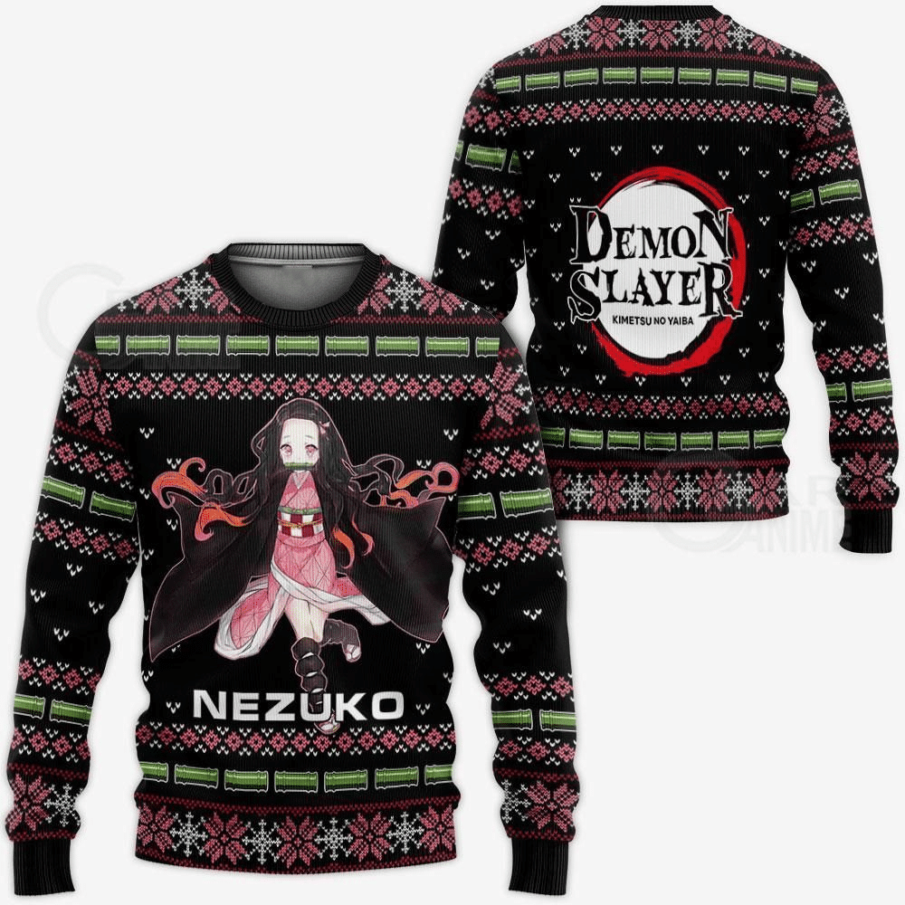 Nezuko Anime Ugly Christmas Sweater - Festive & Fun Design
