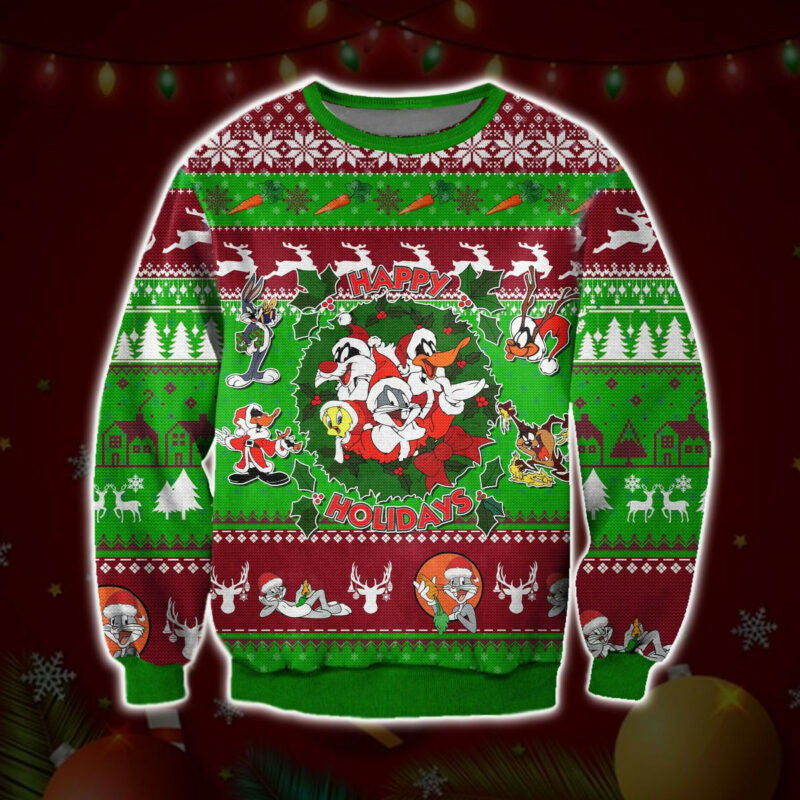 Ugly Christmas Sweater in Bugs Bunny Theme