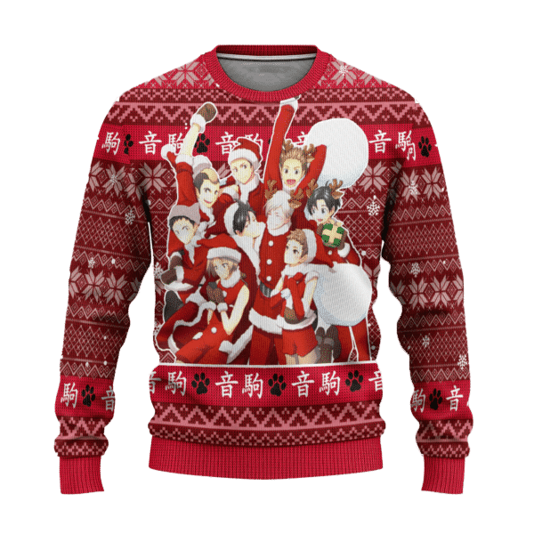 Nekoma High Anime Ugly Christmas Sweater - Festive Holiday Gift