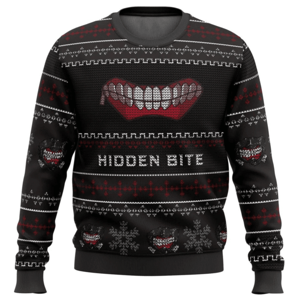 Tokyo Ghoul Hidden Bite Ugly Christmas Sweater - Festive Comfort & Laughter