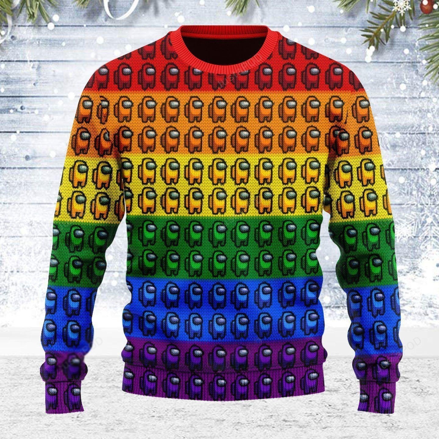 Ugly Christmas Sweater LGBTQ+ Pride, Festive Among Us Shirt