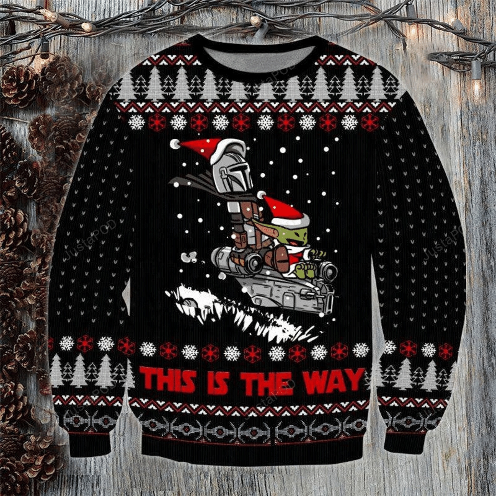 Ugly Christmas Sweater Baby Yoda Design Soft Festive Blend