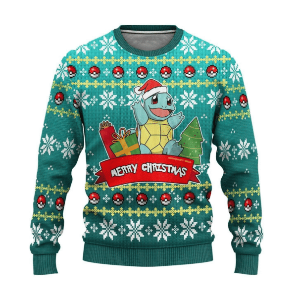 Pokemon Anime Squirtle Ugly Sweater - Festive Holiday Design