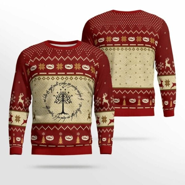 Festive White Tree Ugly Sweater for Christmas Parties