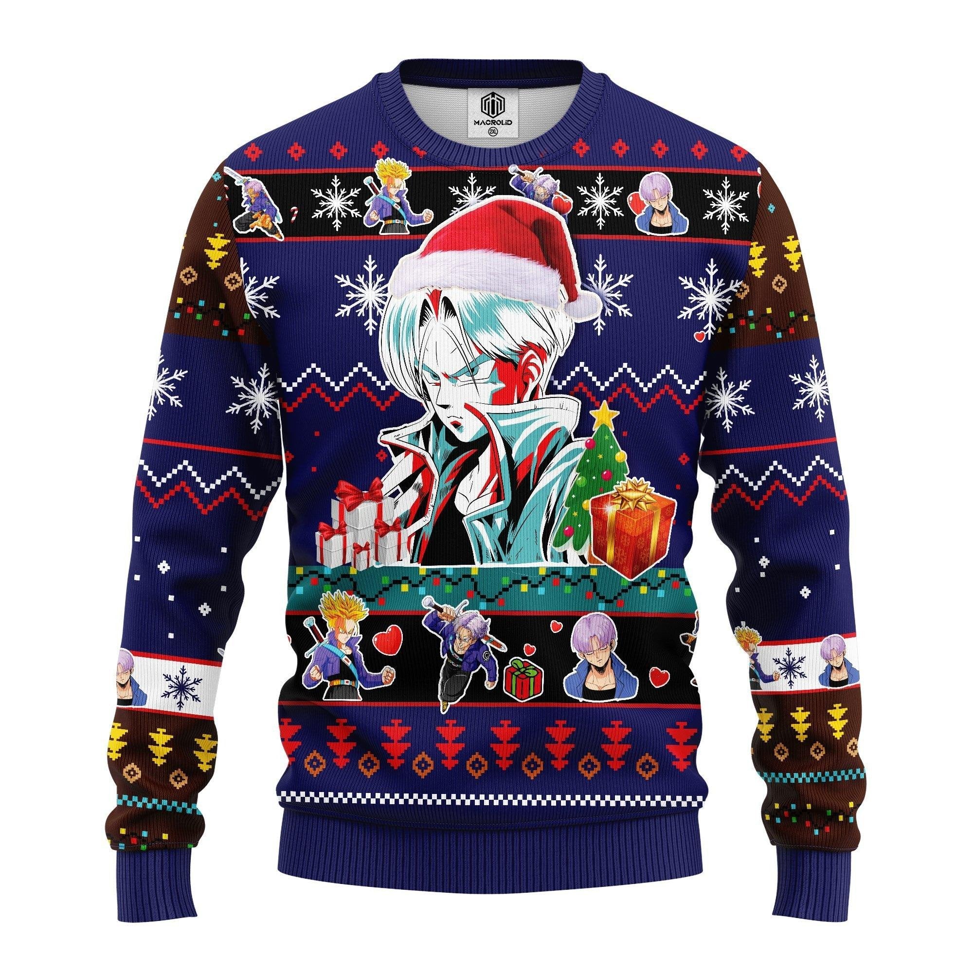 Dragon Anime Christmas Santa Trunk Ugly Sweater