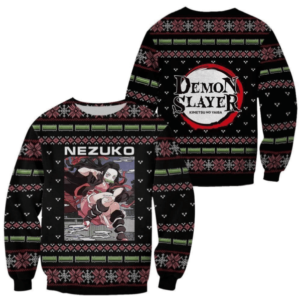 Nezuko Demon Slayer Ugly Christmas Sweater - Cozy & Festive Design
