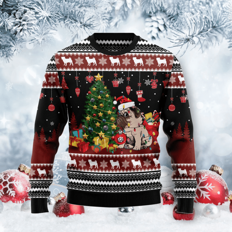 Funny Merry Christmas Dog Lover Ugly Holiday Sweater