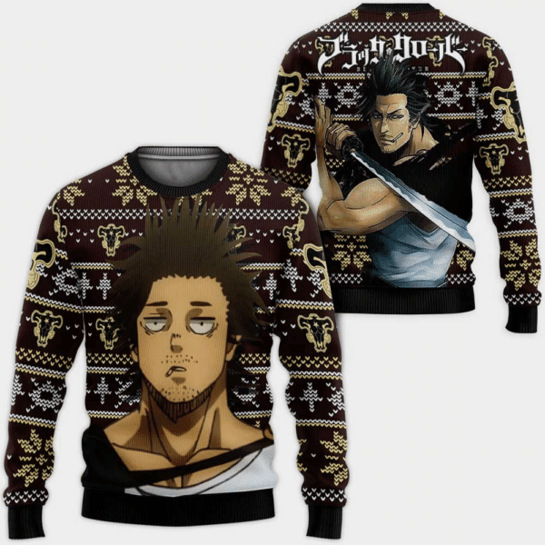 Ugly Christmas Sweater Fun & Festive - Vibrant Black Anime Design