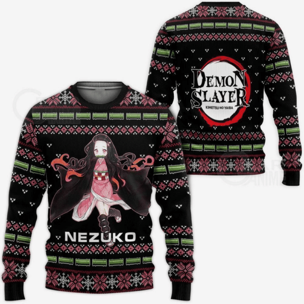 Nezuko Character Anime Ugly Sweater - Festive & Cozy Design