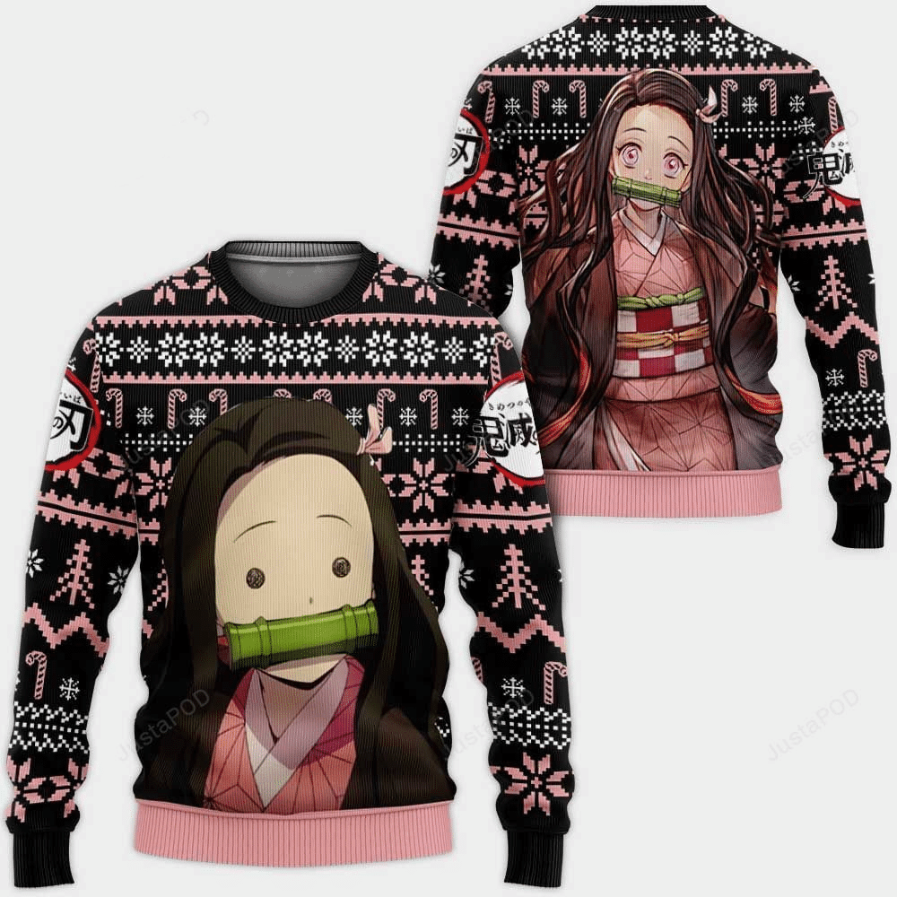 Nezuko Anime Ugly Sweater - Festive Cozy Funny Christmas Gift