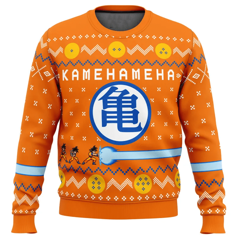 Dragon Ball Anime Kamehameha Ugly Christmas Sweater - Festive & Cozy