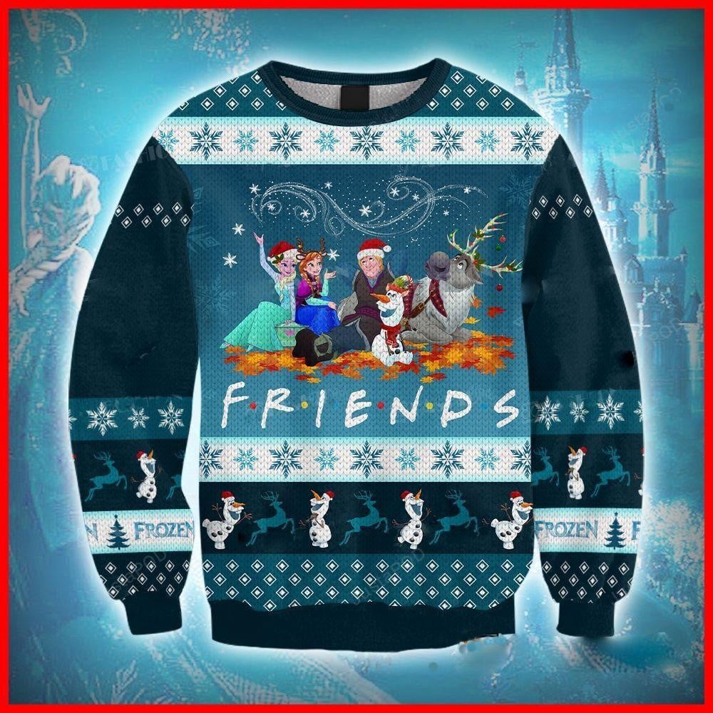 Funny Christmas Ugly Sweater, Festive Elsa And Friends Shirt
