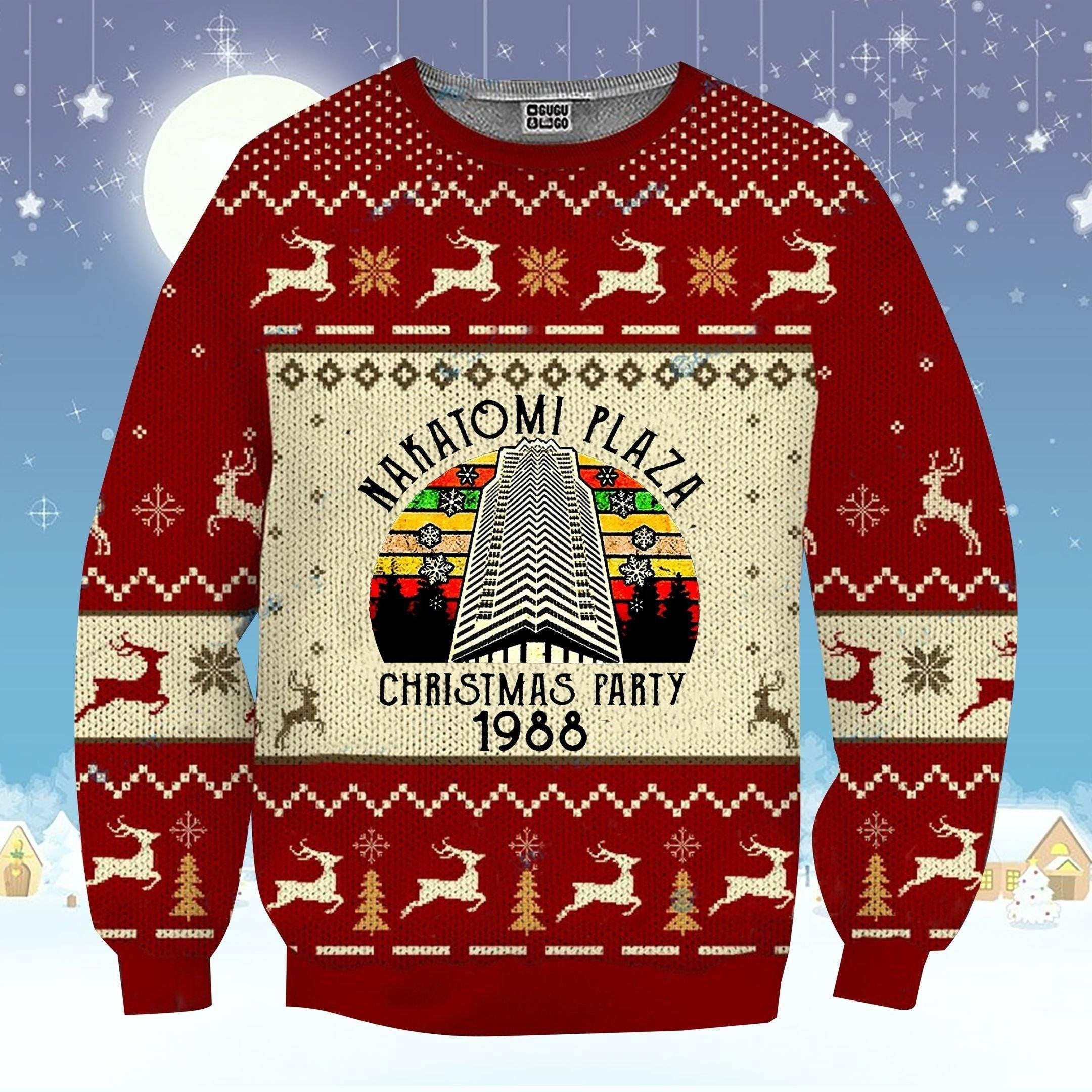 1988 Christmas Party Ugly Sweater - Festive Nakatomi Plaza Design