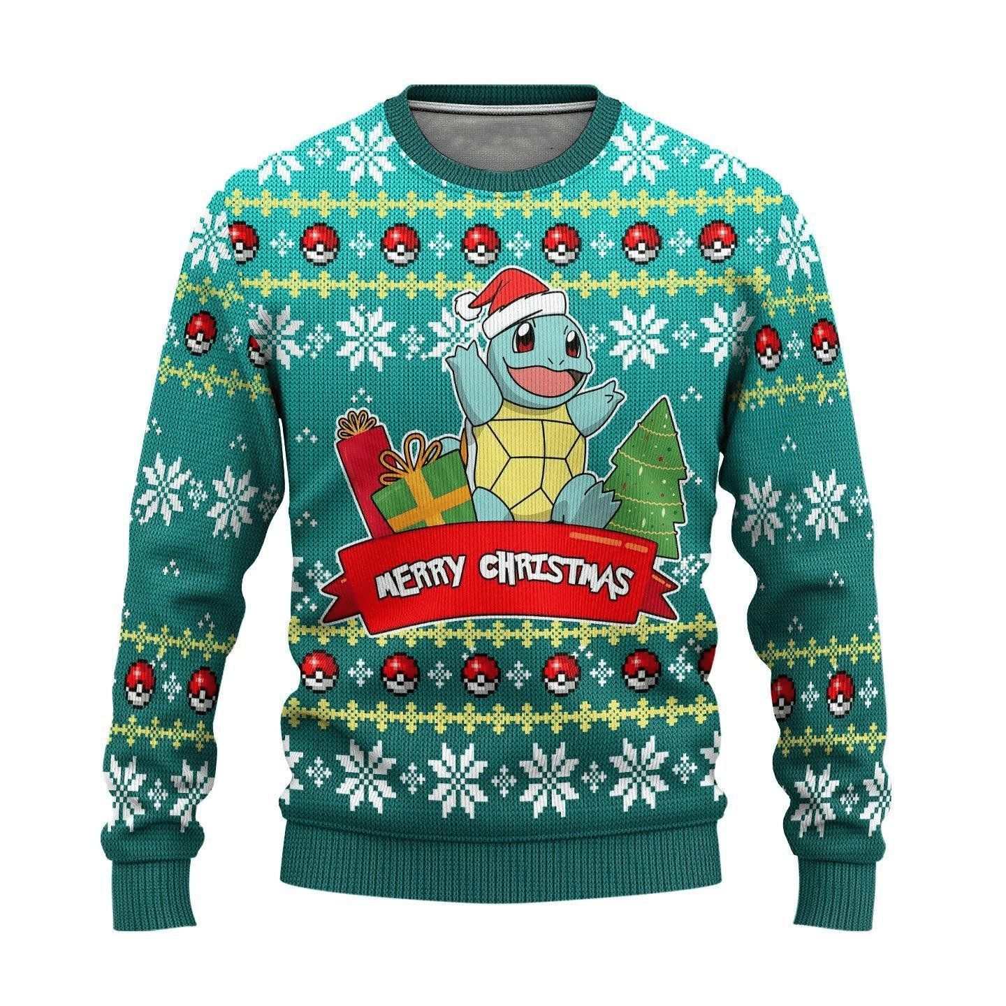 Pokemon Anime Squirtle Ugly Sweater | Festive Christmas Fun