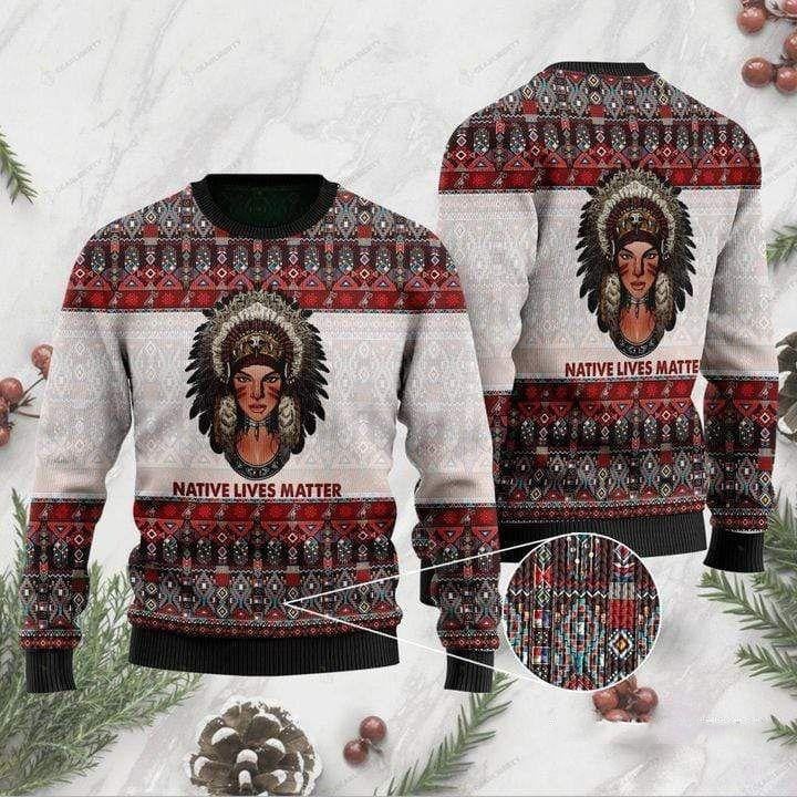Festive Holiday Fun Native American Ugly Christmas Shirt