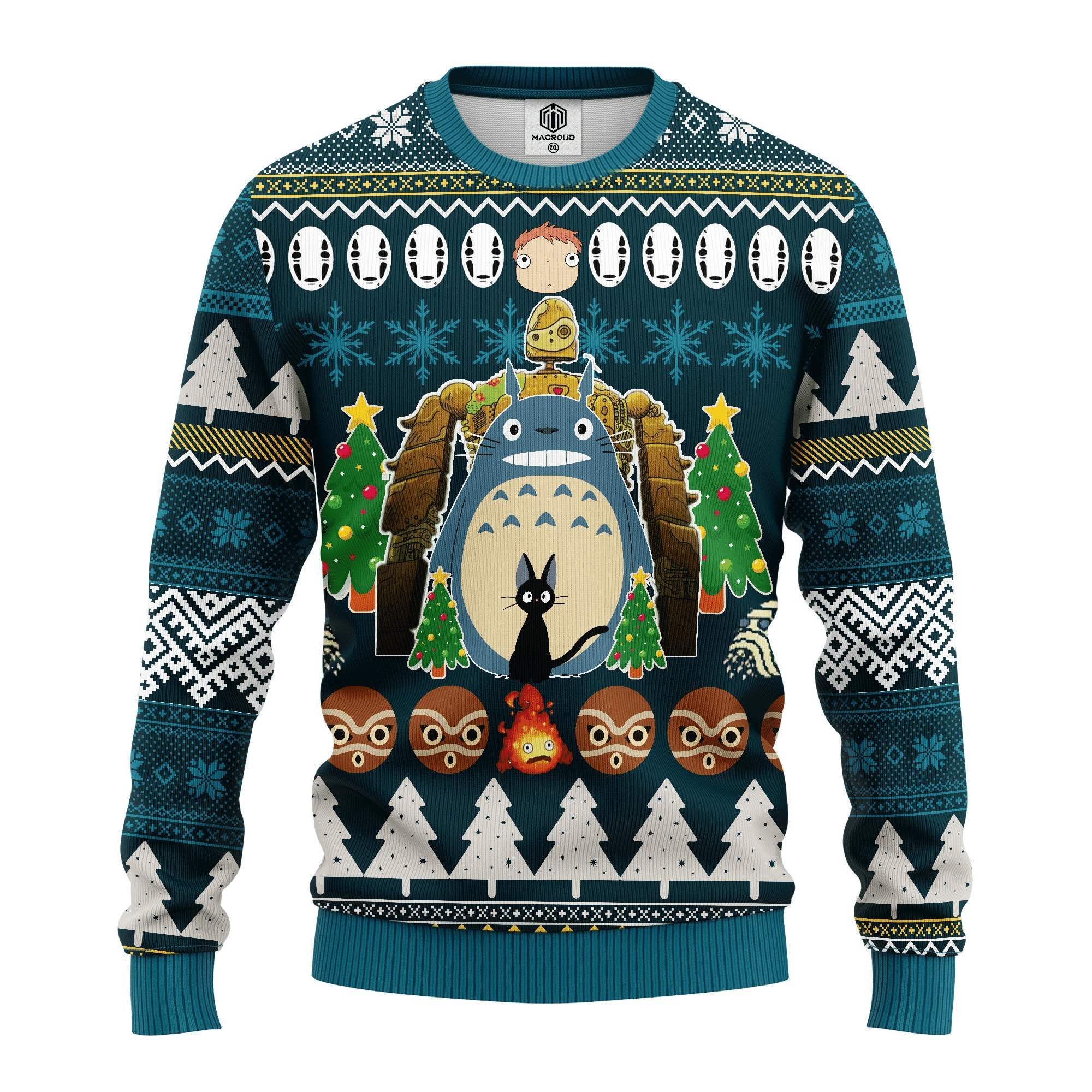 My Neighbor Theme Print Fun Christmas Sweater for Festive Cheer