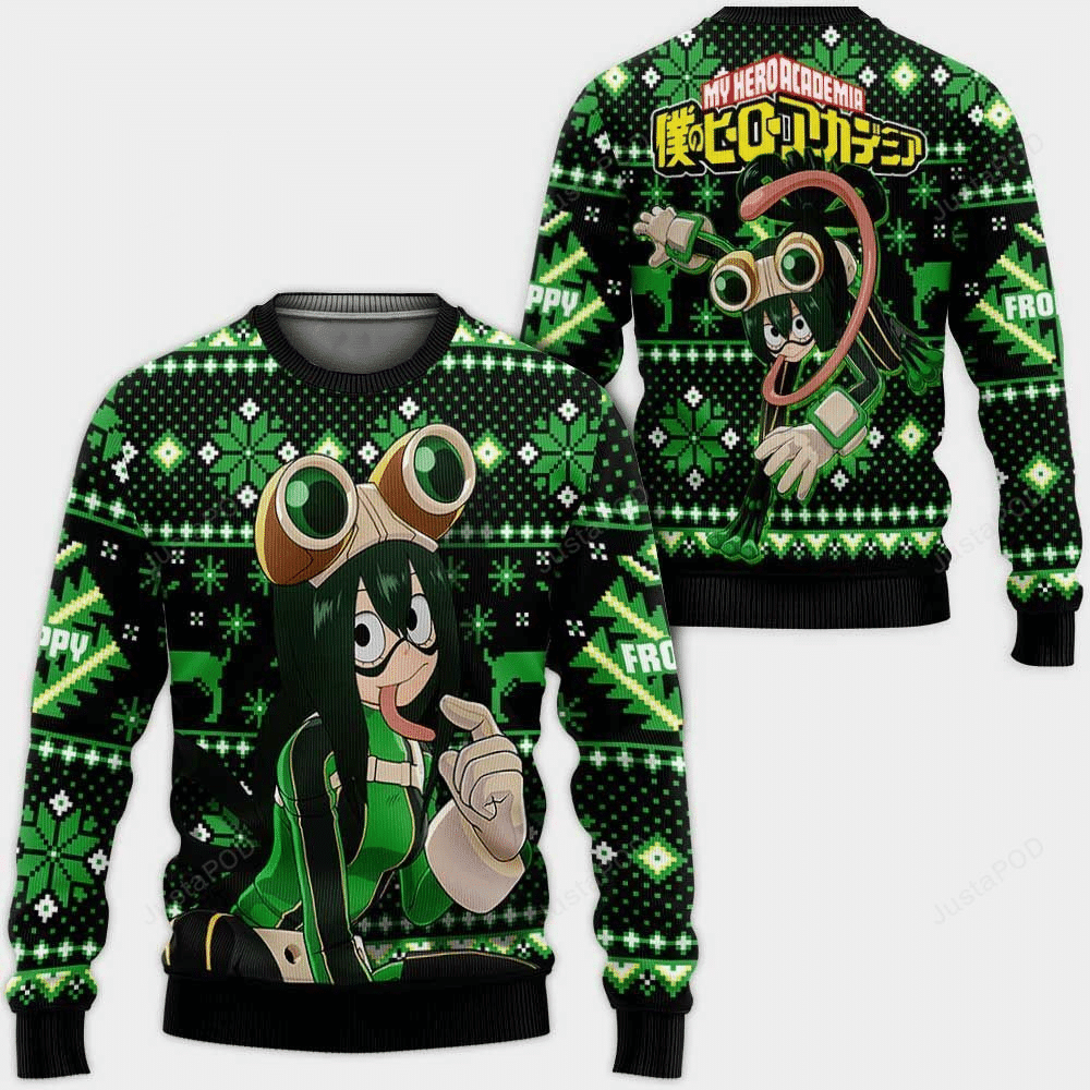 My Hero Academia Tsuyu Asui Anime Ugly Sweater - Fun & Festive Design