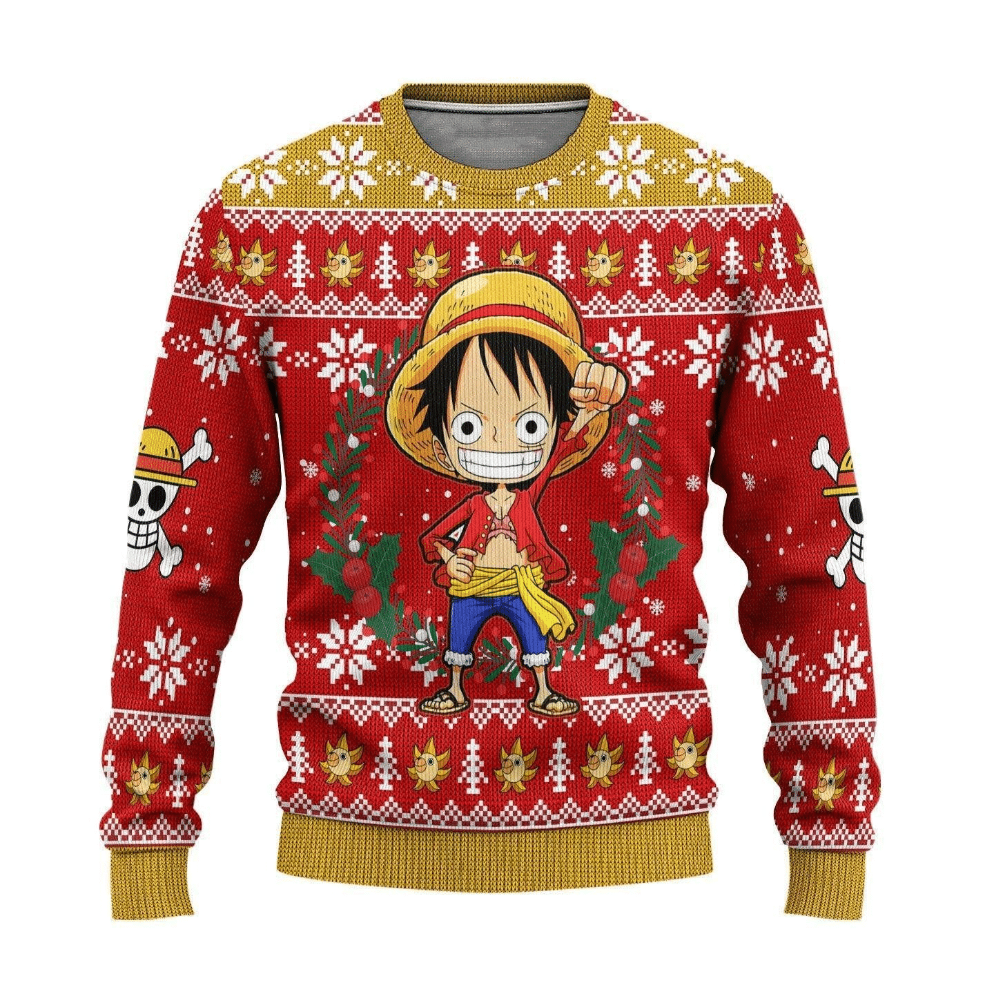 Ugly Christmas Monkey D. Luffy Anime Sweater - Festive Holiday Fun