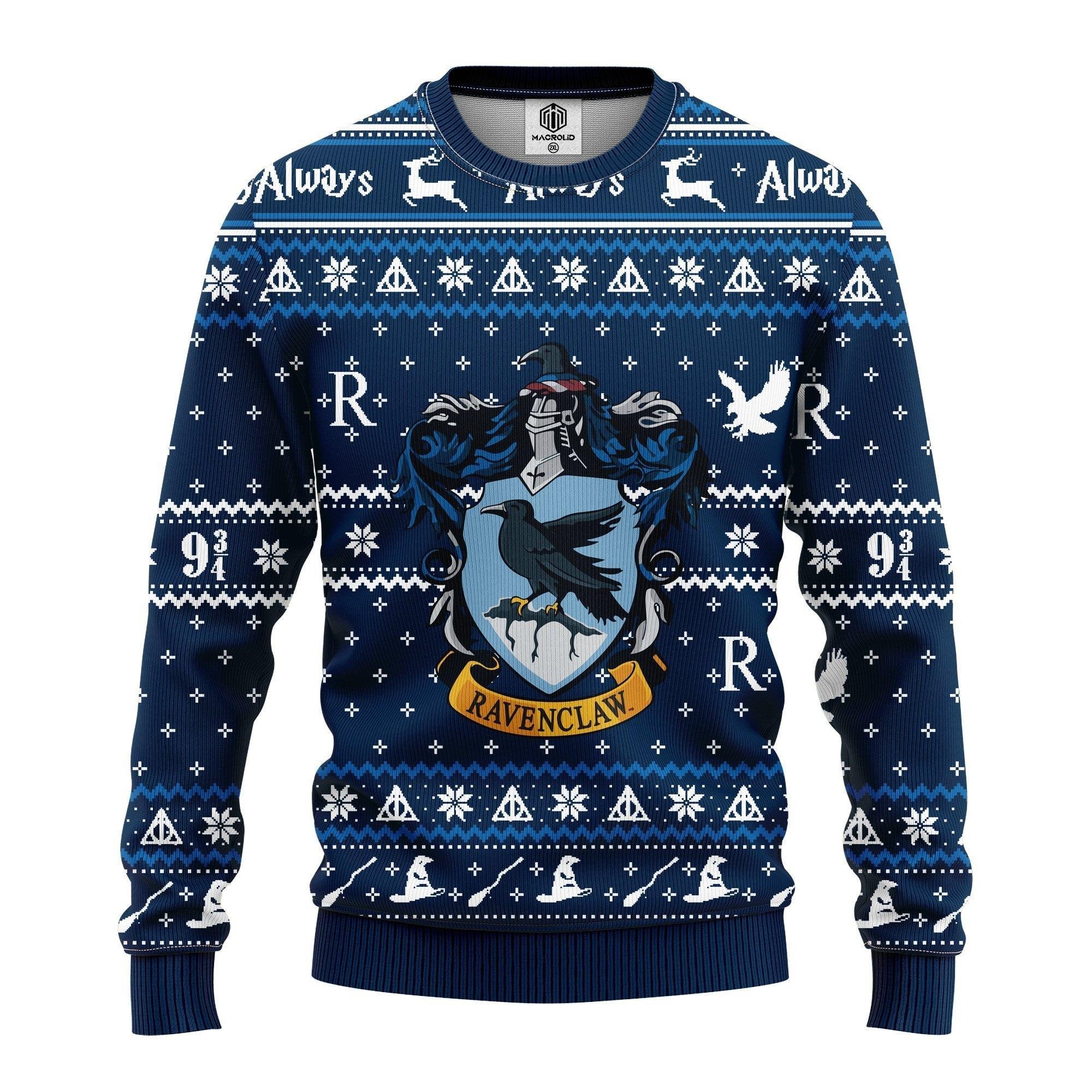 Ugly Christmas Sweater Ravenclaw Theme Premium Holiday Apparel