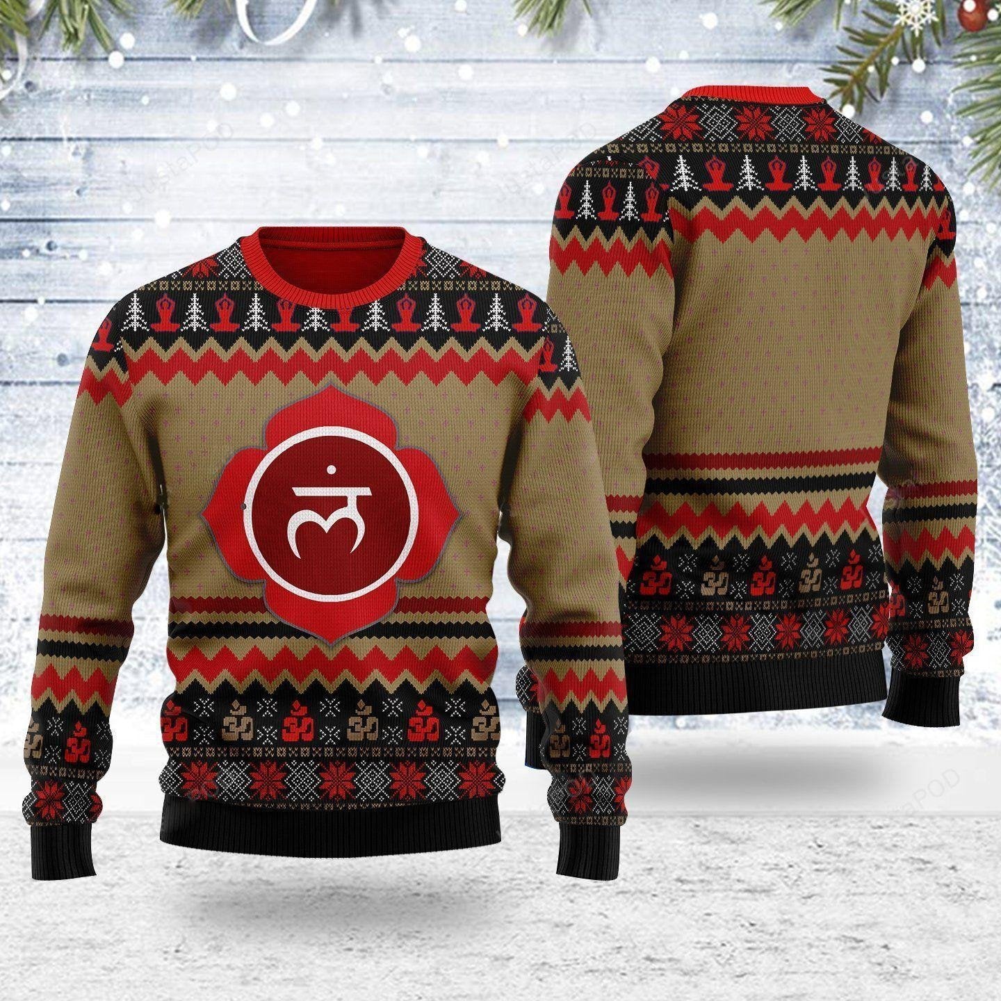 Root Chakra Festive Ugly Sweater - Premium Christmas Shirt