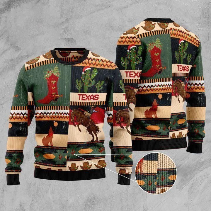 Texas Festive Ugly Christmas Sweater in Fun Design