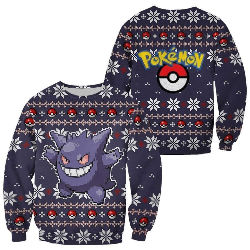 Pokemon Gengar Ugly Sweater Gift | Festive Holiday Cheer