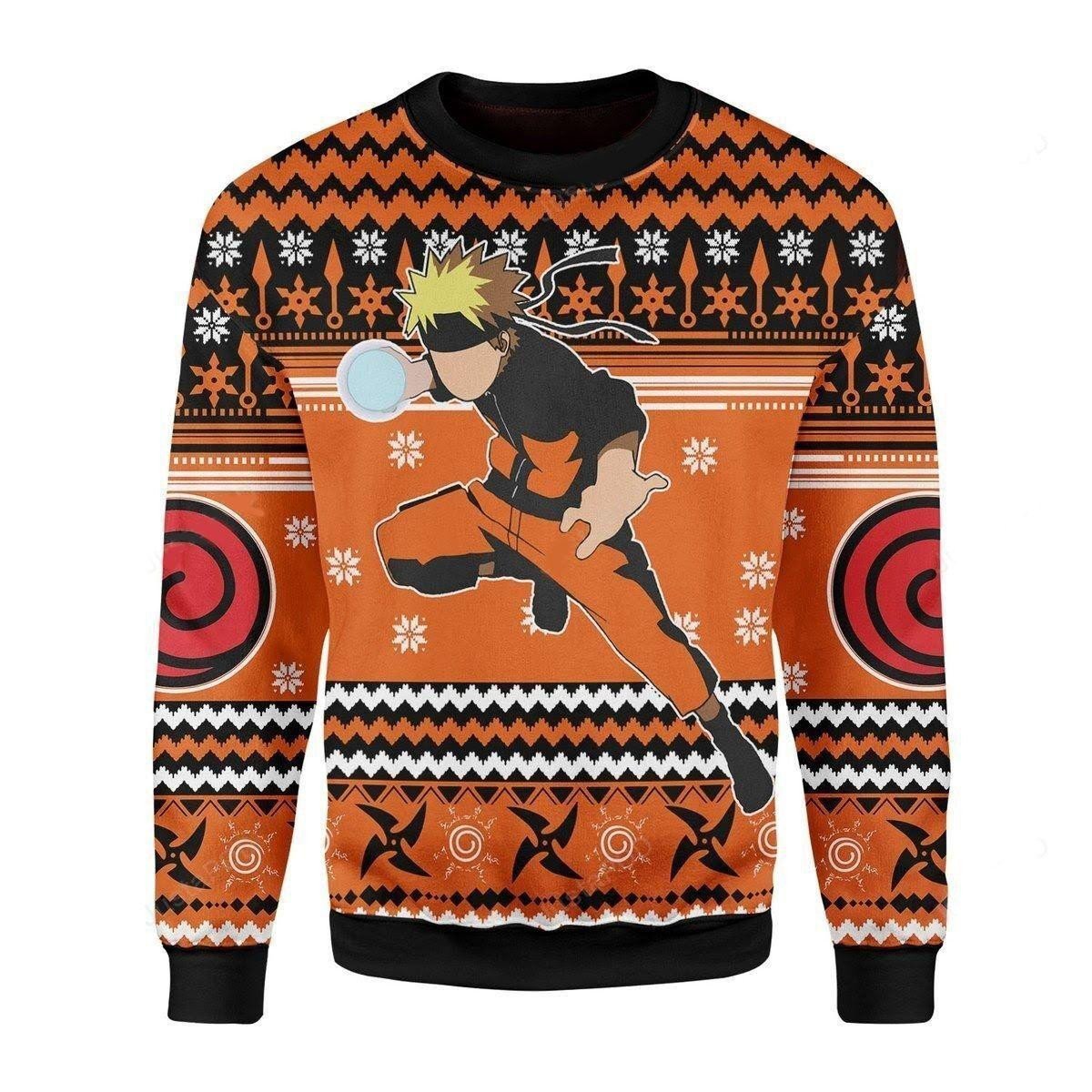 Ugly Christmas Naruto Anime Sweater - Fun & Festive Uzumaki Shirt