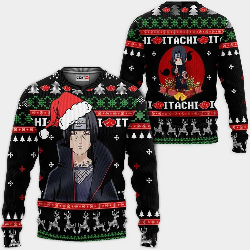 Ugly Christmas Sweater Santa Itachi Naruto Anime Xmas Gift
