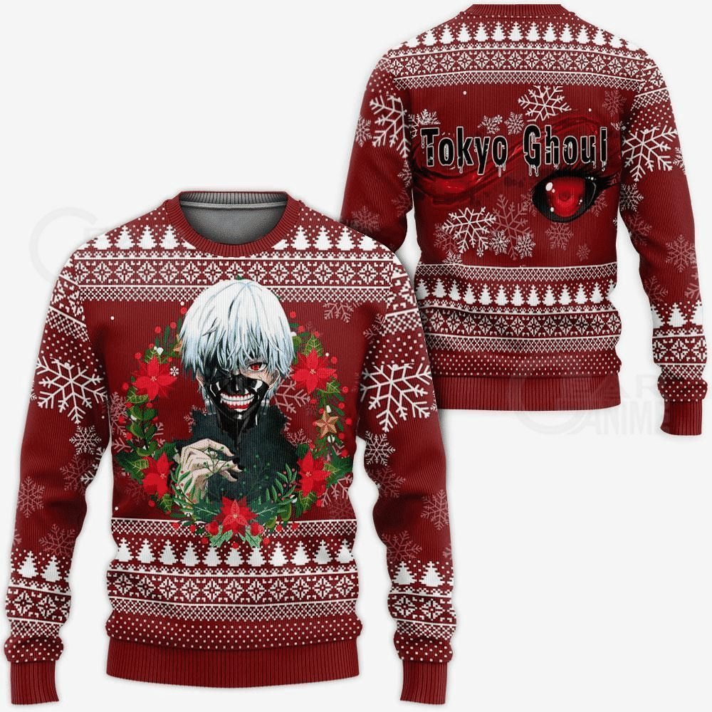 Ken Kaneki Ugly Christmas Sweater - Festive Anime Gift - Image 3